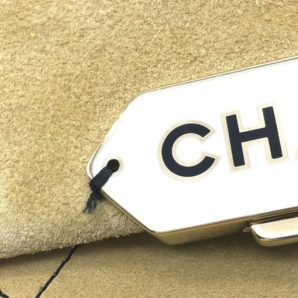 CHANEL CHANEL Logo Matelasse Flap single Chain Shoulder Bag Suede Beige